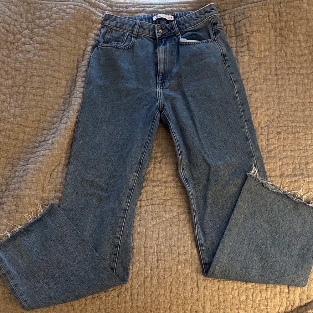 Zara Denim Jeans with Button Detail